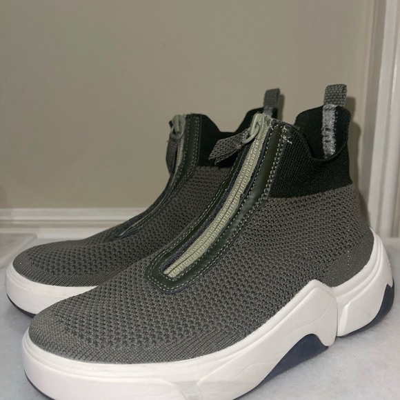 Zara Kid’s Footwear Boy’s Hi Top Zip Up Nylon Lightweight Mesh Shoes Sneakers - Picture 2 of 7